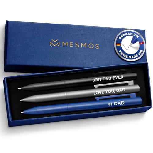 MESMOS Juego de 3 bolígrafos de lujo de lujo, regalos de cumpleaños para papá, regalos únicos de hija, hijo, esposa, regalos para cumpleaños de papá, regalo negro genial, el mejor regalo de todos los