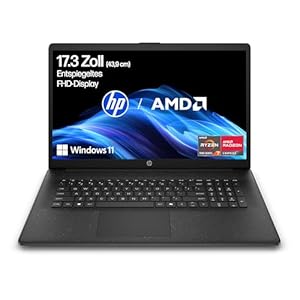 HP Laptop mit 17,3″ FHD Display, AMD Ryzen 7 7730U, 16 GB DDR4 RAM, 512 GB SSD, AMD Radeon-Grafik, Windows 11, QWERTZ, Schwarz inkl. 25 GB Dropbox-Speicher für 12 Monate