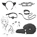 XaiPliung Coda di Volpe Plug Nero Dolce Fascia Carino Costume Cosplay Set di 6 immagine