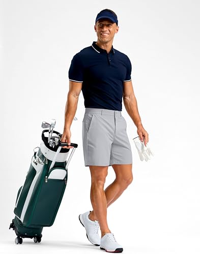 Image of Soothfeel Men's Casual Shorts 5 /7 /9 Inch Golf Dress Shorts for Men Flat Front Work Lightweight Quick Dry with 4 Pockets