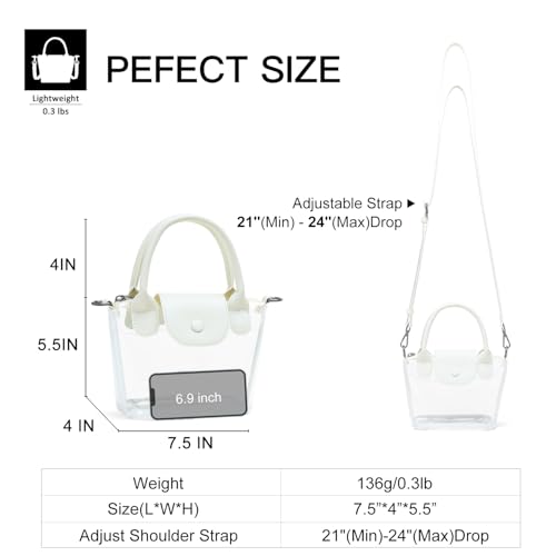 Image of LATMAP Clear Bag for Stadium Events 12x6x12 Crossbody Clear Purse Handbag