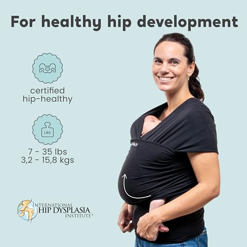 cuddlebug hands-free baby carrier - soft amp stretchy wrap for newborn to toddler 7-35 lbs - one-size-fits