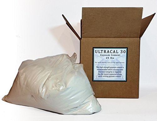 ULTRACAL 30 Gypsum Cement - Plaster - for Mold Making and Casting, Ideal for Latex Molds! Takes Excellent Detail (25 lb)