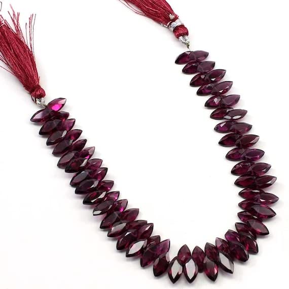 Perles grenat rhodolite marquise taillées 4-8mm pour création de bijoux uniques