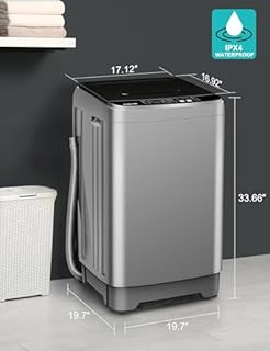Portable Washing Machine - Compact 2.0 Cu.ft Portable Washer, Full-Automatic Top Loader for Space Saving, Ideal for Apartments, Homes, and Dorms, 10 Wash Cycles, Low Noise, IPX4 with Drain Pump