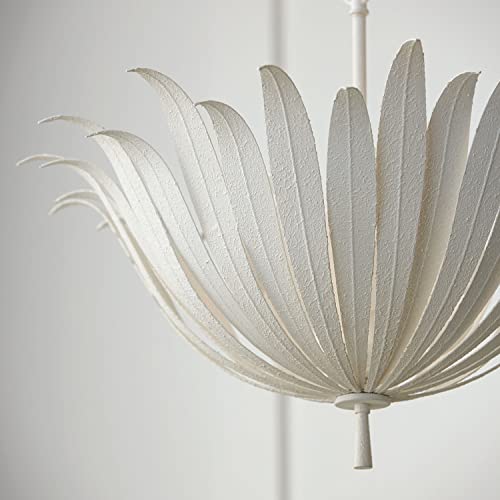 Capital Lighting 349541Xw Eden Traditional Bohemian Botanically Inspired Pendant Ceiling Light Fixture, 4-Light 240 Total Watts, 19" H X 24" W, Textured White #TOP3
