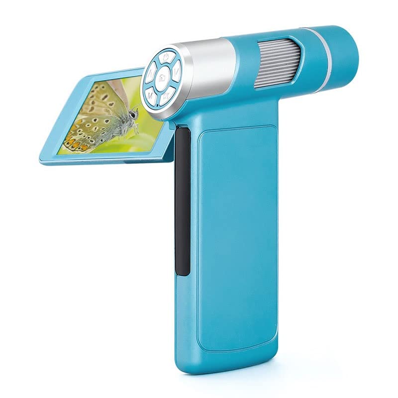 Microscope 5X~1000X Handheld Portable Microscope, 4 Inch Screen, 8 LED Lights