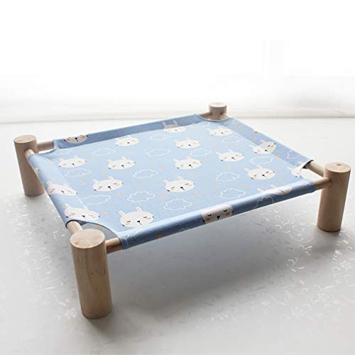 Vinnykud Lit en Toile en Bois Massif pour Animaux De Compagnie Lit pour Chien Lit pour Chat Hamac Quadrangulaire pour Chat pour Animaux De Compagnie Lit en Bois Cadre en...