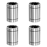 FOCMKEAS 4 Pcs LM25UU Linear Ball Bearings,25mm ID×40mm OD×59mm Length Ball Bearings with Double Seal Linear Motion Ball Bearing for 3D Printers, CNC Slide Bushing & Precision Equipment