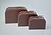 wald imports - Set of 3 Paperboard Suitcases - Decorative Storage Boxes - Suitcase Set for Decoration, Storage, and More (Brown)