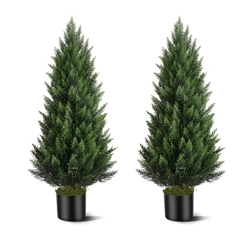 Vitalismo Artificial Topiary Cedar Trees 3Ft Tall 2 Set cover
