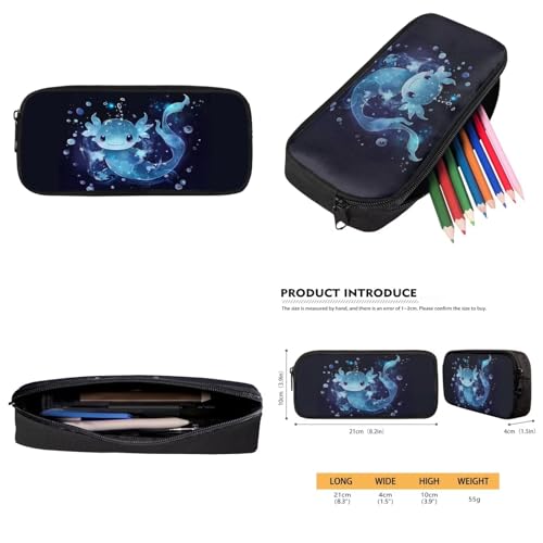Blue Axolotl Backpack with Lunch Box Kids Girls 6-8/5-7 Elementary School Bookbags for 3rd Grade Primary Back Pack and Lunch Bag Pencil Case Watter Bottle Holder Keychain 5PCS Kids Book Bags4