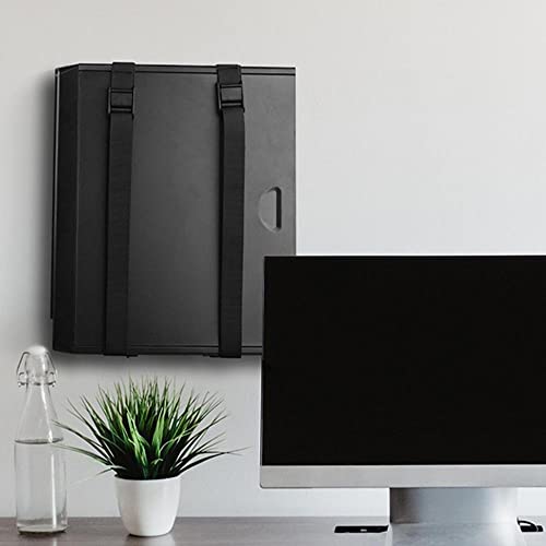 GRFIT CPU Stand Under Desk CPU Holder Mount Wall Mount Desktop PC Tower Stand, adjustable straps, sturdy metal, black miniatura 5