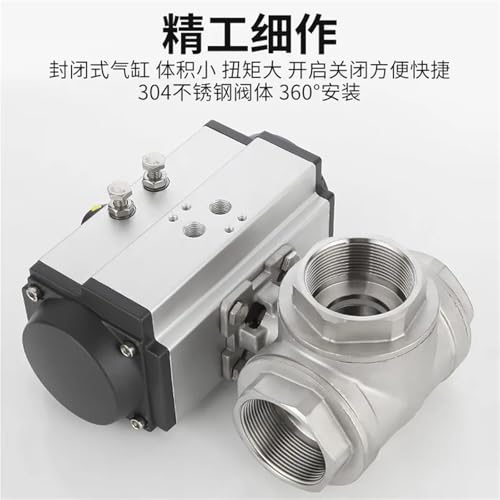 Válvula de bola neumática para desvío de fluidos 3/4 inoxidable L 7