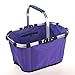 NYKK Brotkästen Warenkorb im Freien beweglichen Picknick-Korb Supermarkt Einkaufswagen Folding Einkaufswagen Grocery Einkaufswagen Aufbewahrungskorb (Color : Purple)