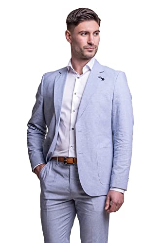 Costume bleu texturé homme ensemble veste pantalon coupe cintrée ajustée
