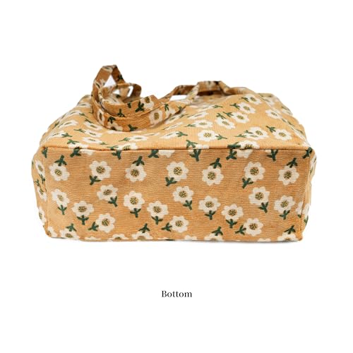 Image of TOPASION Cute Corduroy Tote Bag Canvas Shoulder Handbags for Women Travel Shopping