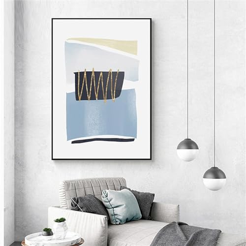 Pintura abstracta sobre lienzo estilo nórdico geométrico de gran formato para diseño interior 5