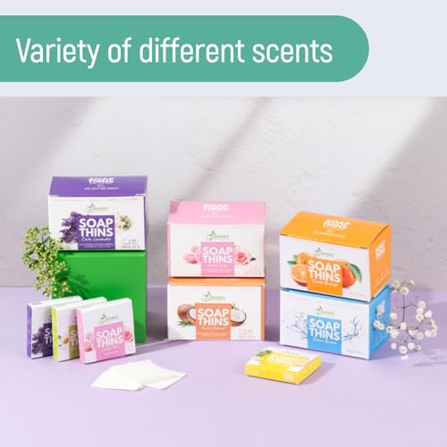 400 Sheets Antibacterial Paper Soap Strips For Hand Washing - 8 Pack Portable Disinfecting Pocket Travel Soap Thins Dissolvable & Disposable Camping Mini Size Dry SoapSheets For Hands (Variety 8x50)