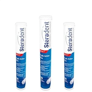 Steradent Kunstgebit Reiniger – Triple Action Plus – 30 stuks x3