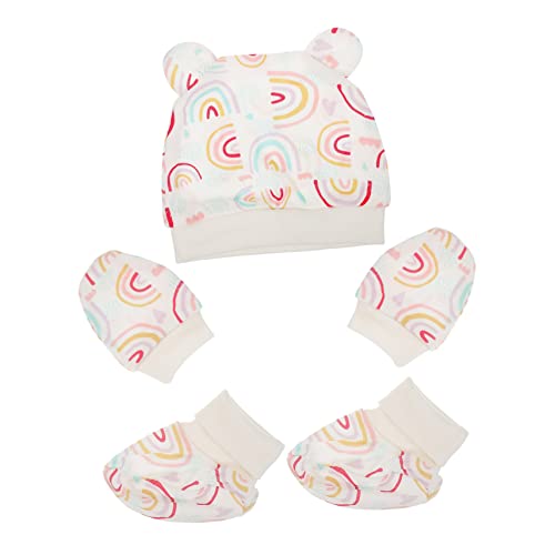 LIFKOME Baby Girl Mittens Newborn Set of 1 Baby Hat Foot Covers Anti-scratching Gloves Perfect for Winter