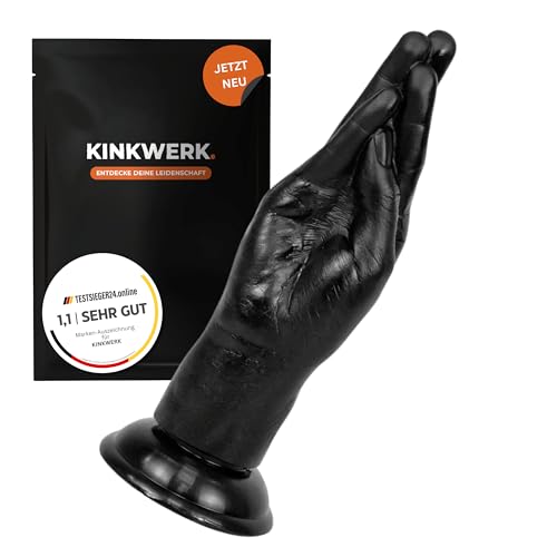 KINKWERK Realistischer Handdildo für Fisting | 20 cm Flüssigsilikon-Faustdildo mit Saugnapf | Monsterfetter Dildo für Anal- und Vaginalspielzeug | Fisting-Trainer