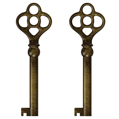 NATIKON KY-3 Hollow Barrel Antique Brass Replacement Skeleton Key for