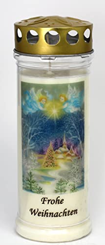 Kerzen Junglas - Grabkerze Weihnachten mit 7 Tagen Brenndauer, (3425), schöne Grablichter mit Motiv, Grabkerzen mit Deckel, Grabschmuck wetterfest, Trauerkerzen mit Spruch, Friedhofskerzen Cover