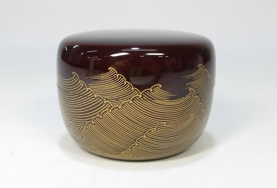 Ｍ５１６　棗　『中村宗尹作』『内銀塗』『扇面加賀蒔絵』『平棗』　共箱　茶道具 M516 棗 『中村宗尹作』『内銀塗』『扇面加賀蒔絵』『平棗