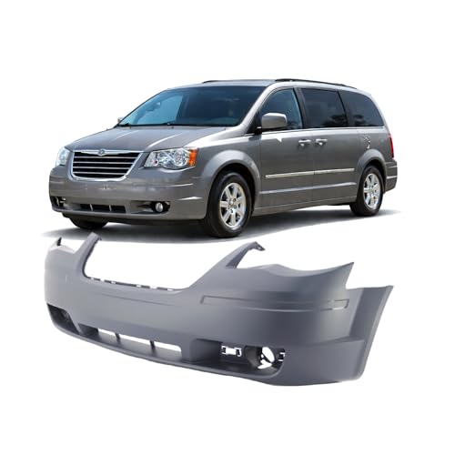 Image of For Chrysler Town & Country 2008-2010 Front Bumper Cover | Primed, Without Parking Sensor Holes, Ready to Paint, OEM 1BG23TZZAB, CH1000927