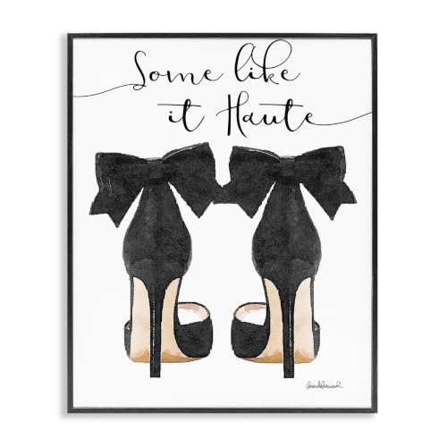Image of Stupell Industries Some Like It Haute Black Pumps Heels Black framed,16x20