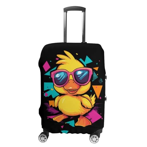 Cute Yellow Duck Luggage Covers Suitcase Protector Case Fits 19-32 Inch XL