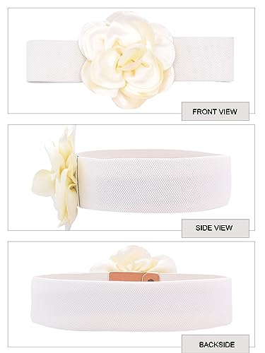 TeeYee Women Big Flower Belt Wide Elastic Slim Fit Waist Band Strech Waist Décor Adjustable Belt2