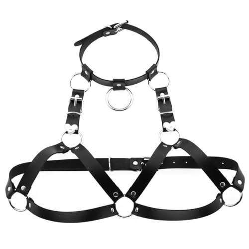 Punk Waist Belt Leather Harness Body Bondage Chest Straps Black Rivet Top Chest Straps BDSM Gothic Lingerie 6