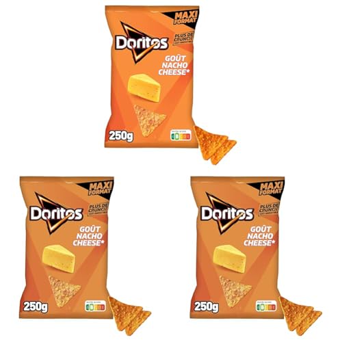 Doritos Tortillas Nacho Cheese 250g (Lot de 3)