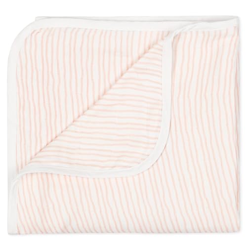 Image of Soft Bamboo Viscose Baby Blanket, Baby Boy /Girl /Unisex, 47 inchx47 inch, 8-Layers, 70% Viscose derived from Bamboo, 30% Cotton Muslin, Imported (Pink)