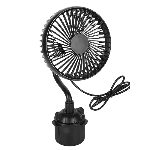 Bewinner Ventilador Personal Portátil USB Silencioso de 3 Velocidades para Viaje y Coche con Montaje en Portavasos y Cuello de Cisne