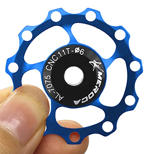 2Pcs Bicycle Rear Derailleur, Derailleurs, Jockey Wheel Bike Guide Roller Pulley, Ceramic Bearings, Bicycle Derailleur Accessories 11T (Blue) #TOP5