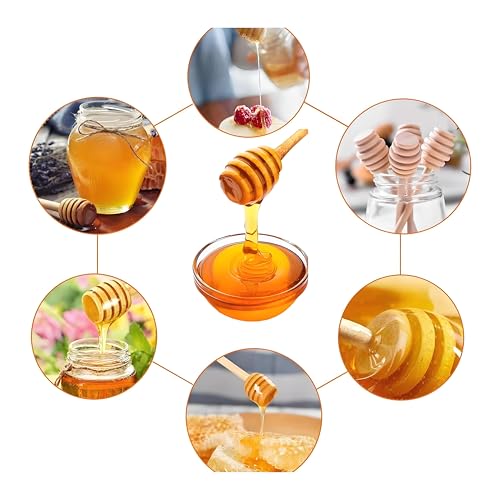 100 Pcs Mini Wooden Honey Dipper Sticks, 3Inch Honey Sticks, Wooden Spoons, Stir Sticks for Honey Dispense Drizzle Honey and Wedding Party Favors by hvominxs - Image 6