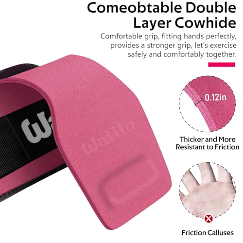 Image of Weight Lifting Wrist Strap,Double Layer Leather Wrist Wraps with Neoprene Padding for Weightlifting & Deadlifts - Adjustable Gym Straps for Men & Women