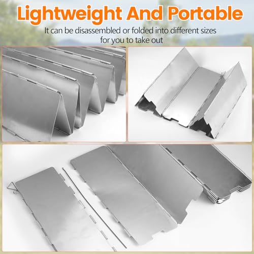1 Set Parabrisas para Estufa de Camping, 12 Placas Parabrisas de aluminio para cocina de camping, autocaravana, cocina al aire libre, equipo y equipo de camping, con caja - imagen 4