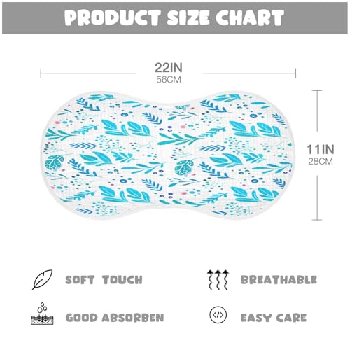 Kigai Blue Flowers Burp Cloths for Baby 4-Layer Cotton Muslin Burping Cloths 22x11 inch Super Soft & Absorbent Spit Up Burp Rags for Newborn Boys Girls 2 Pack2