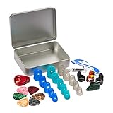 COCODE Silicone Guitar Finger Protectors, Guitar Picks, Thumb & Finger Picks, Pick Holder, Music Page Clip and Organizer Box Useful for Acoustic Guitar Starter and Strings Instrument, Totally 28 Packs