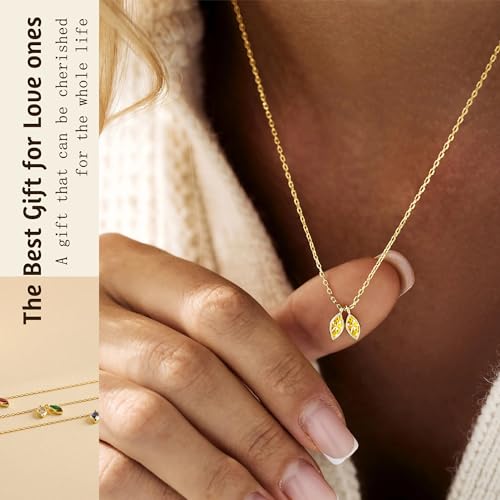 Birthstone Necklace for Women Dainty Gold Necklace with 2 Birthstone Christmas Stocking Stuffers Teen Girl Gifts Trendy Stuff Birthday Gift Moms 2025 Graduation Gift Adjustable Anniversary Jewelry for Daughter Girlfriend Friend
