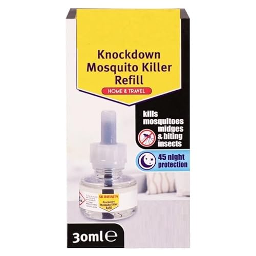 Knockdown Mosquito Killer Plug-in- 30ml Refills-Plug-in Insect Killer-Keep Your Room Insect Free - Lasts for up to 45 Nights Home And Travel (30ml Extra Refills)