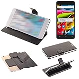 Pour Archos 50b Cobalt Lite: NON-SLIP SOLIDE &: Le sac offre une protection optimale pour votre smartphone et est particulièrement confortable à tenir. Ceci est rendu par le design plat et anti-dérapant cuir artificiel environnant.