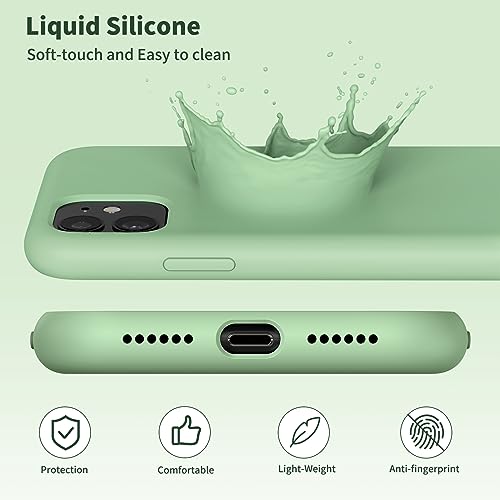 TAXXOE Silicone Case with iPhone 11 Case Soft Ultra Slim Protective Shockproof Liquid Silicone Phone Case,Anti-Scratch Microfiber Lining,6.1 inch-Mint Green - Image 3