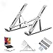 Soporte de metal para ordenador portátil plegable para ordenador portátil con 6 tipos de ángulos ajustables, aluminio ventilado, soporte para ordenador MacBook Pro Air iPad de color plateado