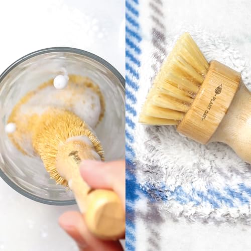 Image of Bamboo Dish Brush Set #09 | Eco-Friendly Kitchen Cleaning Brushes | Plastic-Free, Sustainable Home Cleaning Tools | Zero Waste, Bridal Shower & Housewarming Gift