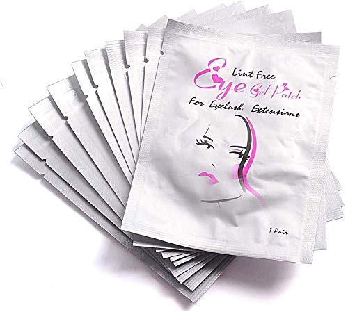 Eye Gel Pads - 50 Pairs of Eyelash Lash Extension Under Eye Gel Pads Lint Eye Patches with Smooth Front Side and Collagen Back Side